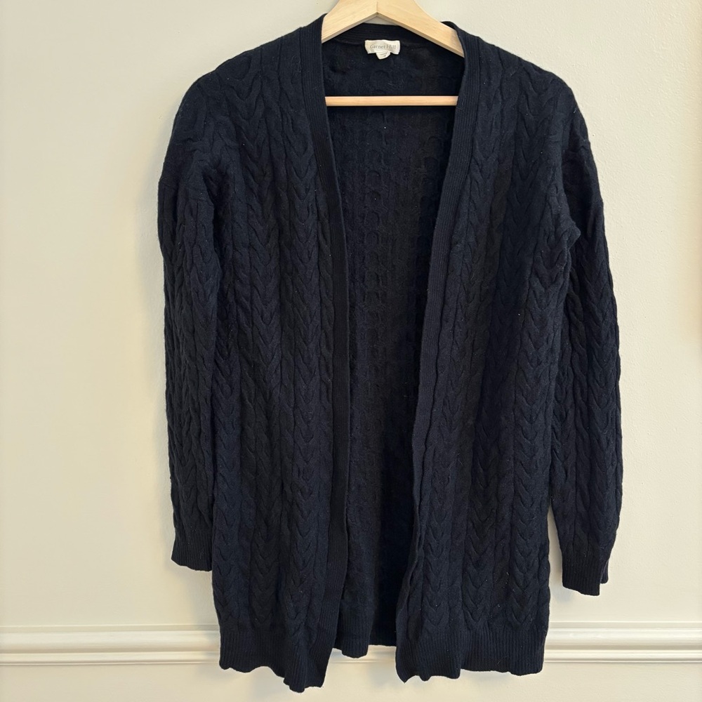 Garnet Hill Cashmere Black Knit cardigan